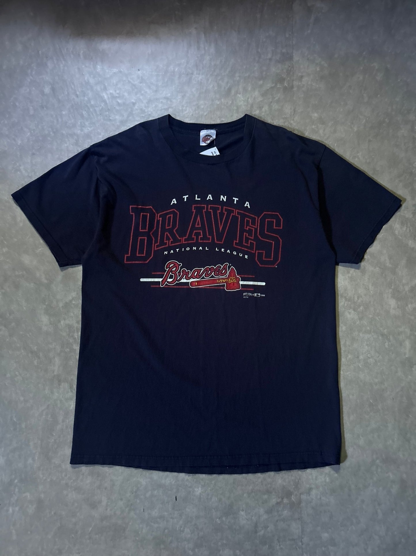 90's Vintage Atlanta Braves Navy T-Shirt - L - L | Martin City Vintage