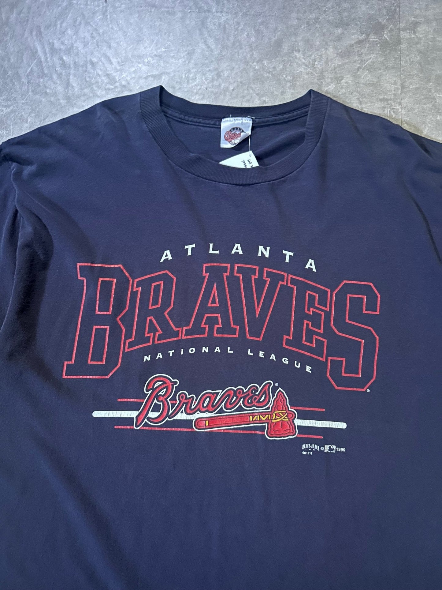 90's Vintage Atlanta Braves Navy T-Shirt - L - L | Martin City Vintage