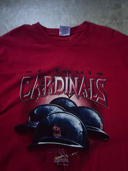 2000's Vintage St. Louis Cardinals Helmets Red T-Shirt - XXXL - XXXL | Martin City Vintage