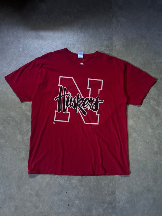 2000's Vintage Nebraska Cornhuskers Big Logo Red T-Shirt - XL - XL | Martin City Vintage