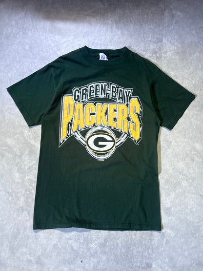 90's Vintage Green Bay Packers Logo7 Green T-Shirt - L - L | Martin City Vintage