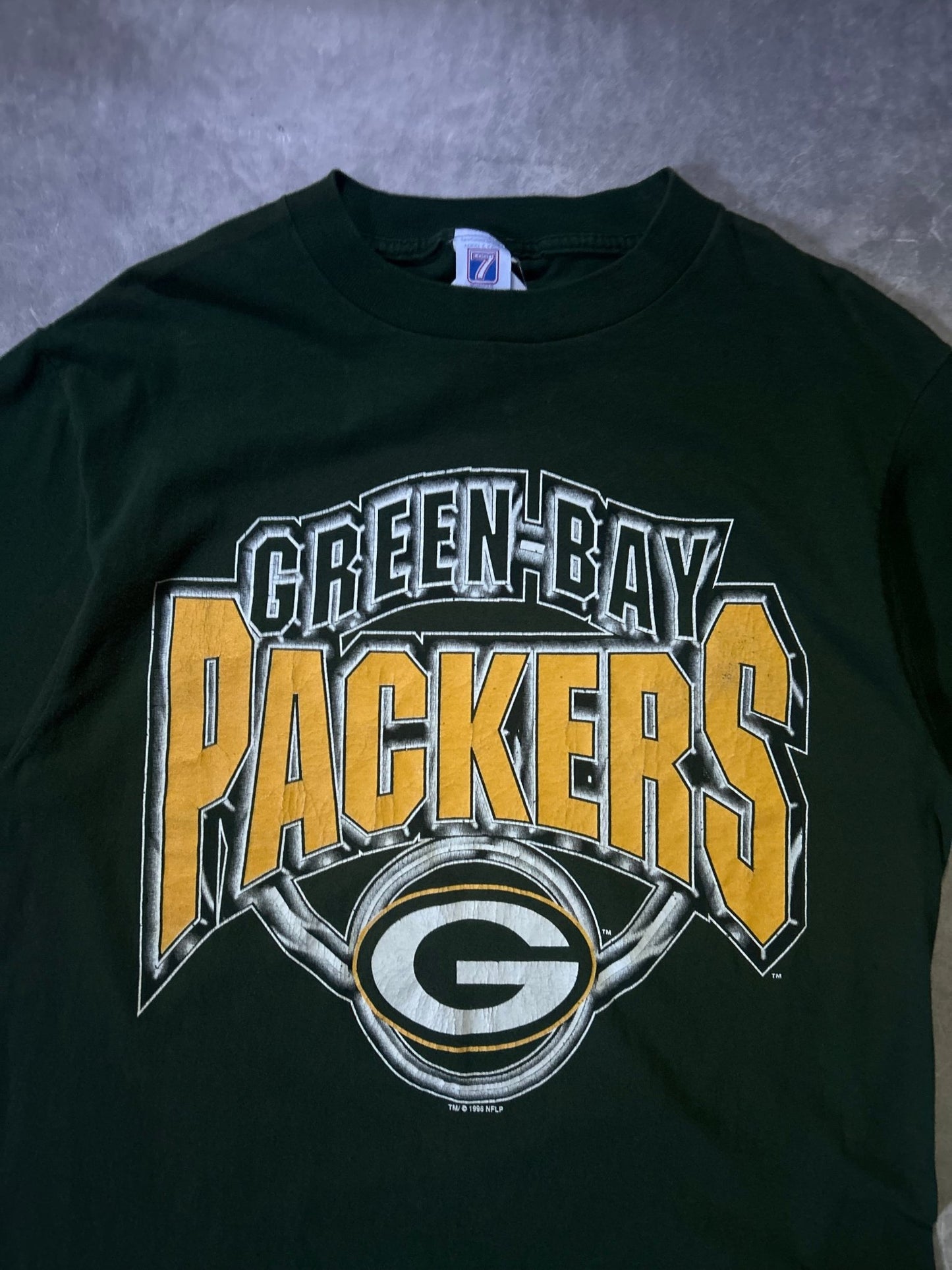 90's Vintage Green Bay Packers Logo7 Green T-Shirt - L - L | Martin City Vintage