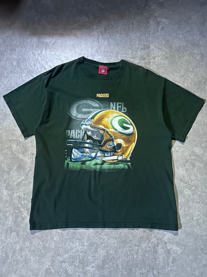90's Vintage Green Bay Packers Helmet Green T-Shirt - L - L | Martin City Vintage
