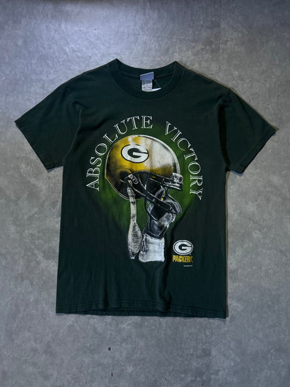 90's Vintage Green Bay Packers "Absolute Victory" Green T-Shirt - M - M | Martin City Vintage