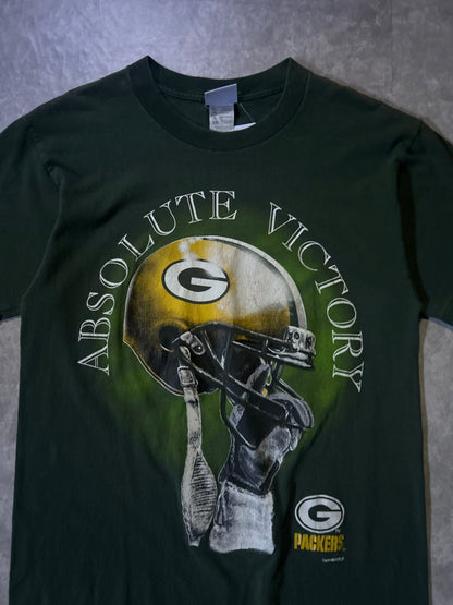 90's Vintage Green Bay Packers "Absolute Victory" Green T-Shirt - M - M | Martin City Vintage