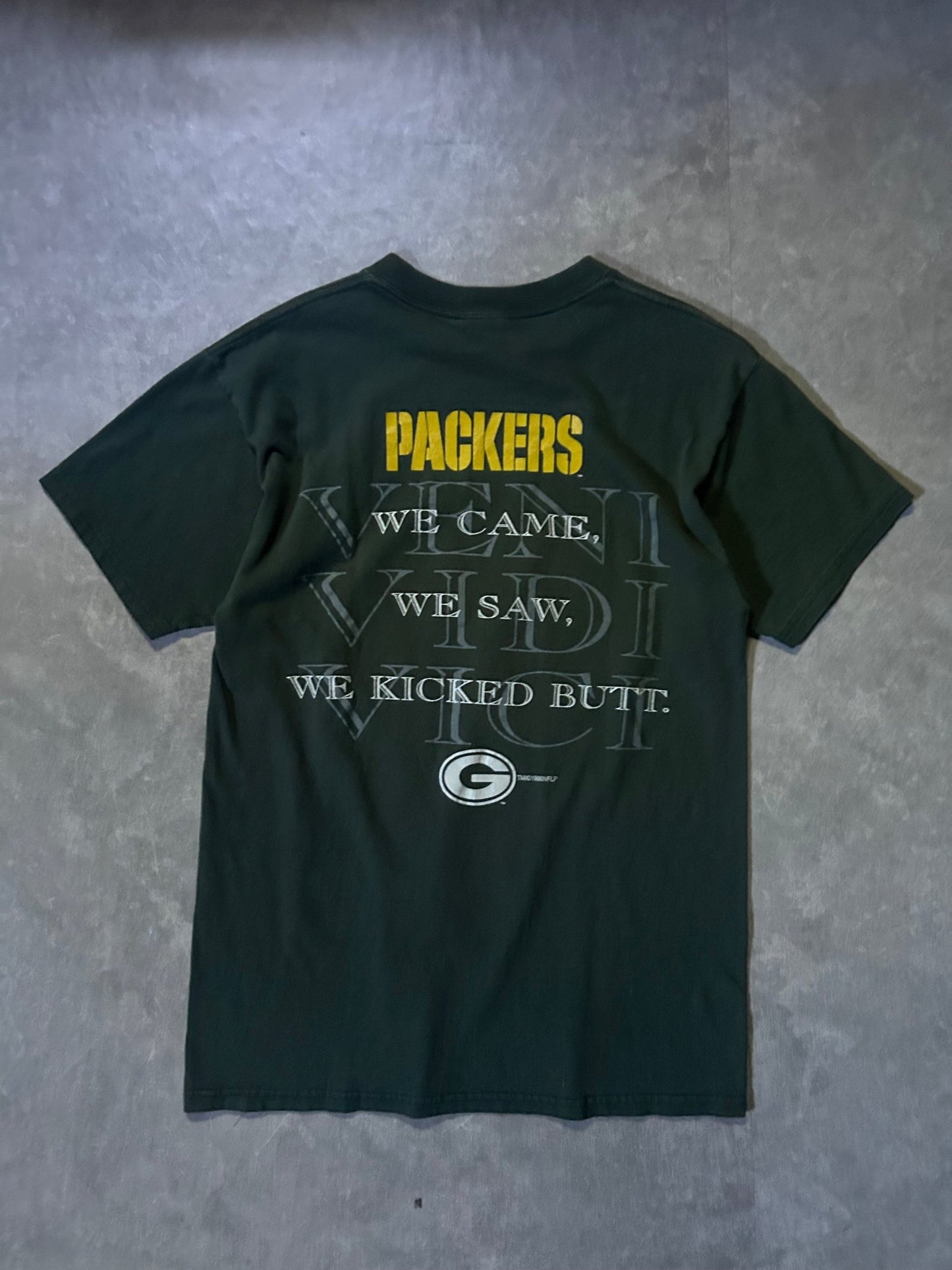 90's Vintage Green Bay Packers "Absolute Victory" Green T-Shirt - M - M | Martin City Vintage
