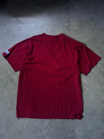 90's Vintage Kansas City Chiefs Script Embroidered Red T-Shirt - L - L | Martin City Vintage