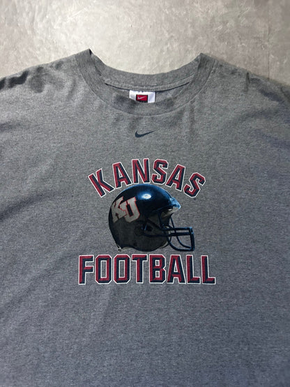 2000's Vintage Kansas Jayhawks Football Nike Grey T-Shirt - XXL - XXL | Martin City Vintage