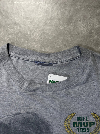 1995 Vintage Brett Favre Green Bay Packers Realism Grey T-Shirt - XL - XL | Martin City Vintage