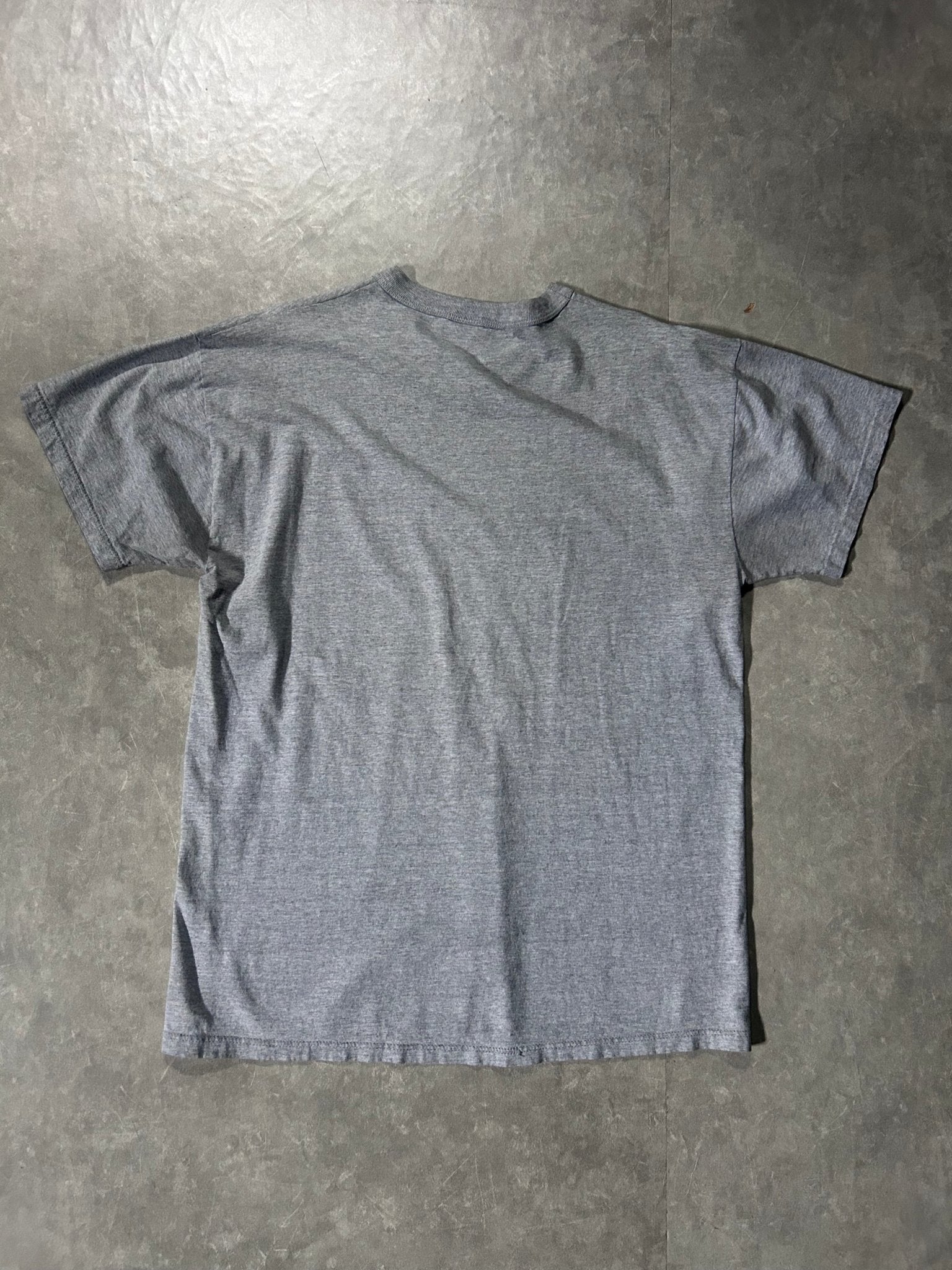 90's Vintage Kansas Jayhawk Basketball Russell Grey T-Shirt - L - L | Martin City Vintage
