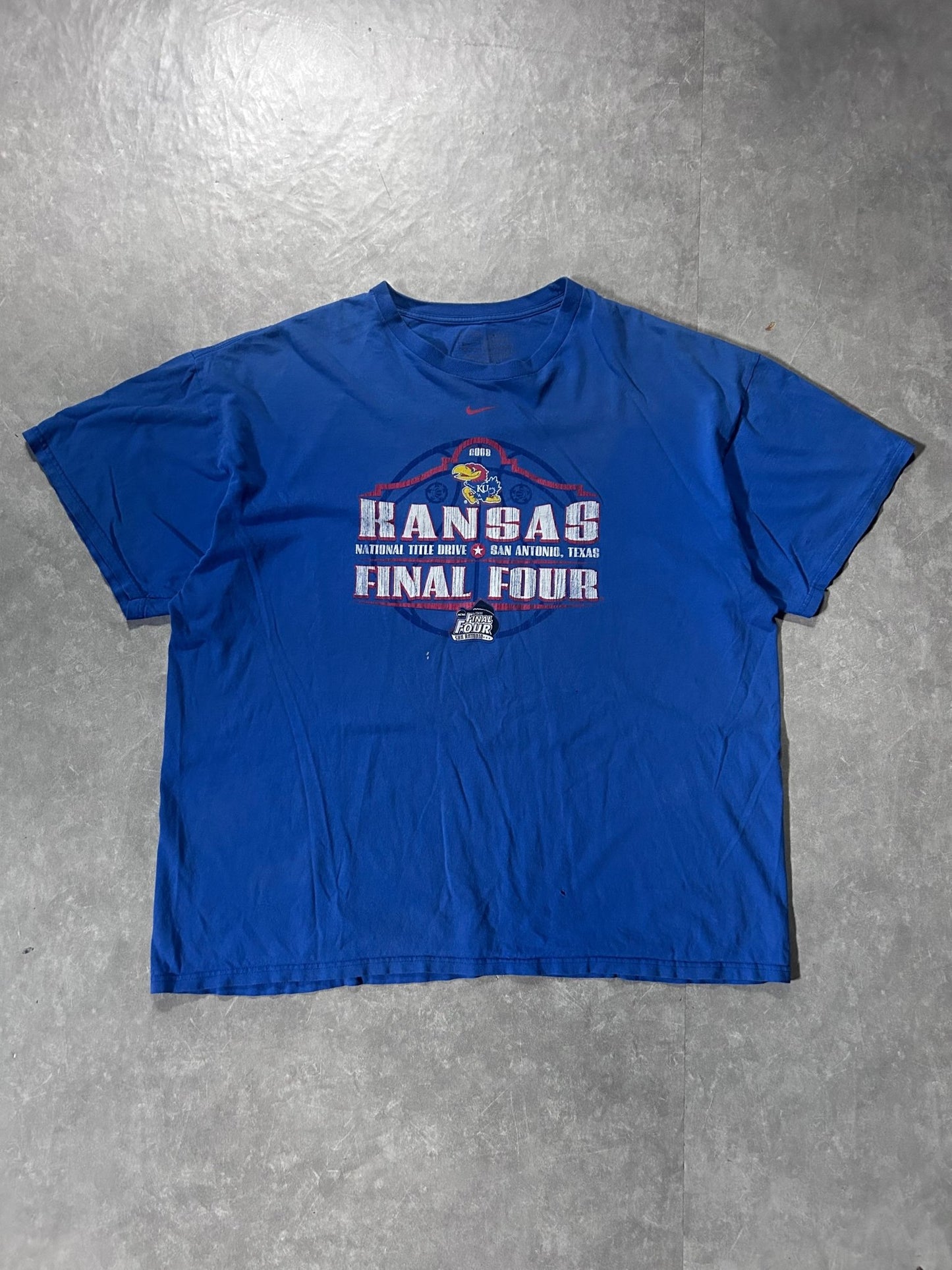 2008 Vintage Kansas Jayhawk Final Four Nike Blue T-Shirt - XL - XL | Martin City Vintage