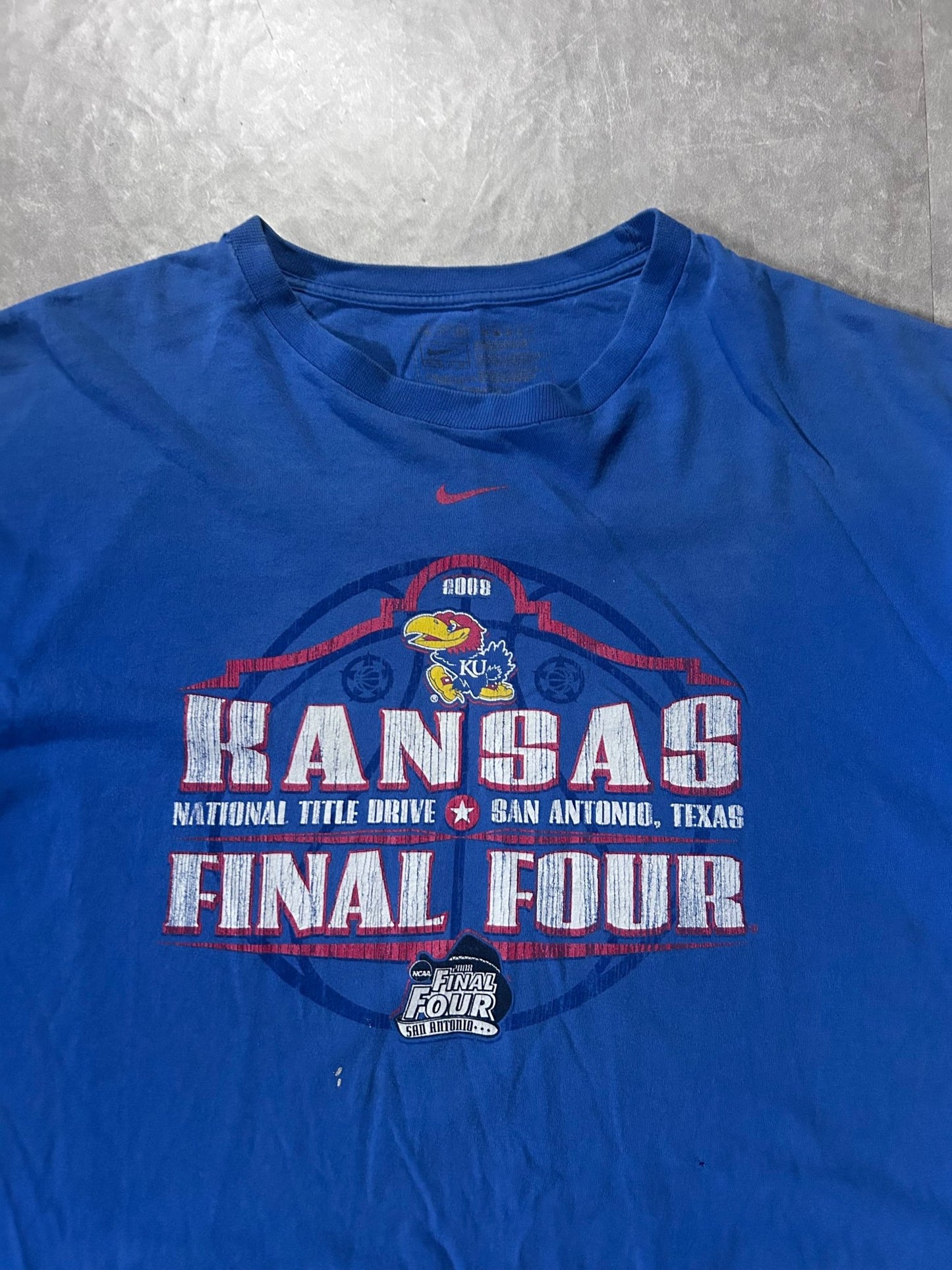 2008 Vintage Kansas Jayhawk Final Four Nike Blue T-Shirt - XL - XL | Martin City Vintage