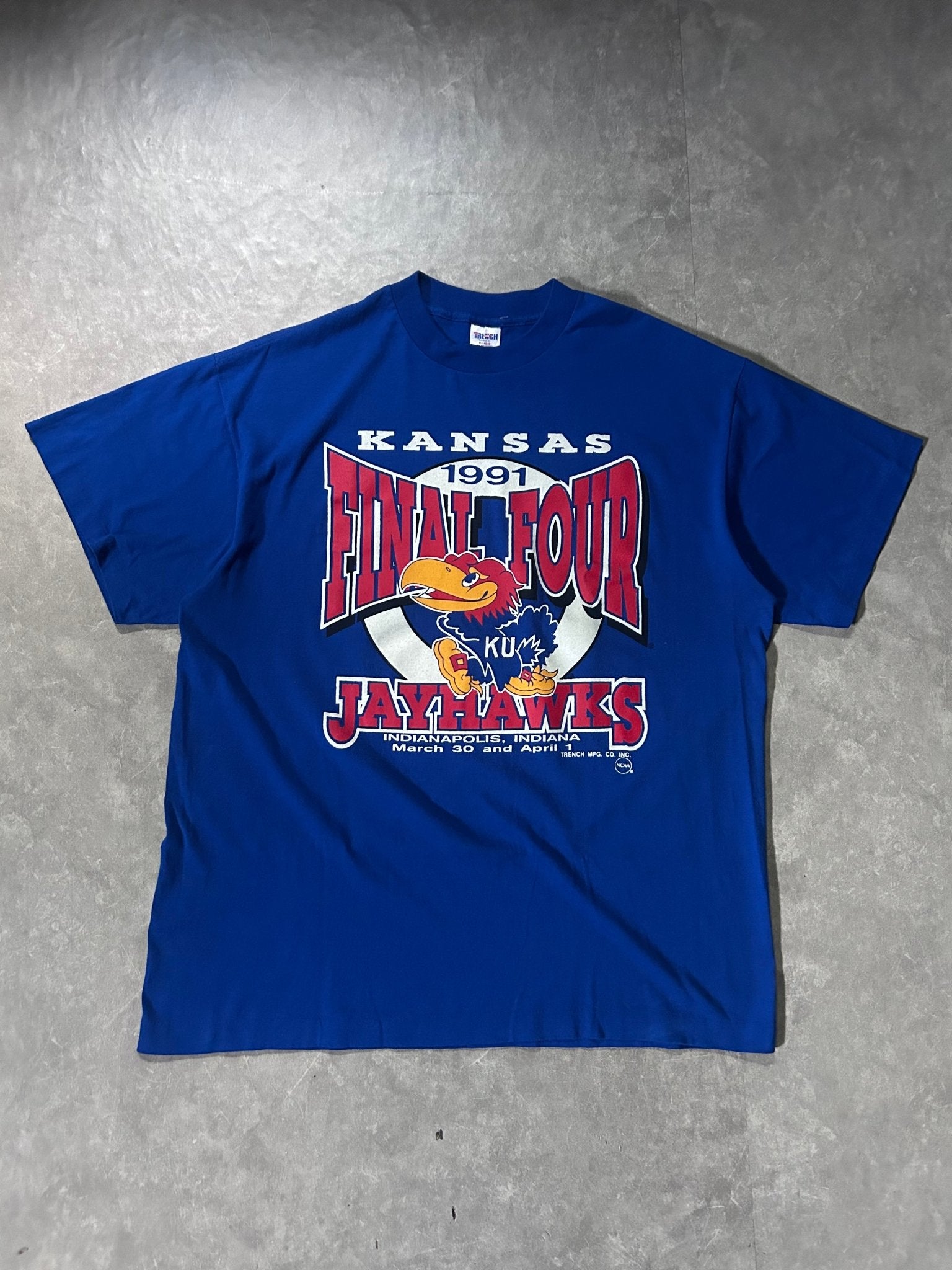 1991 Vintage Kansas Jayhawks Final Four Blue T-Shirt - L - L | Martin City Vintage