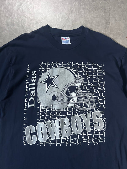 90's Vintage Dallas Cowboys Helmet Navy T-Shirt - XL - XL | Martin City Vintage