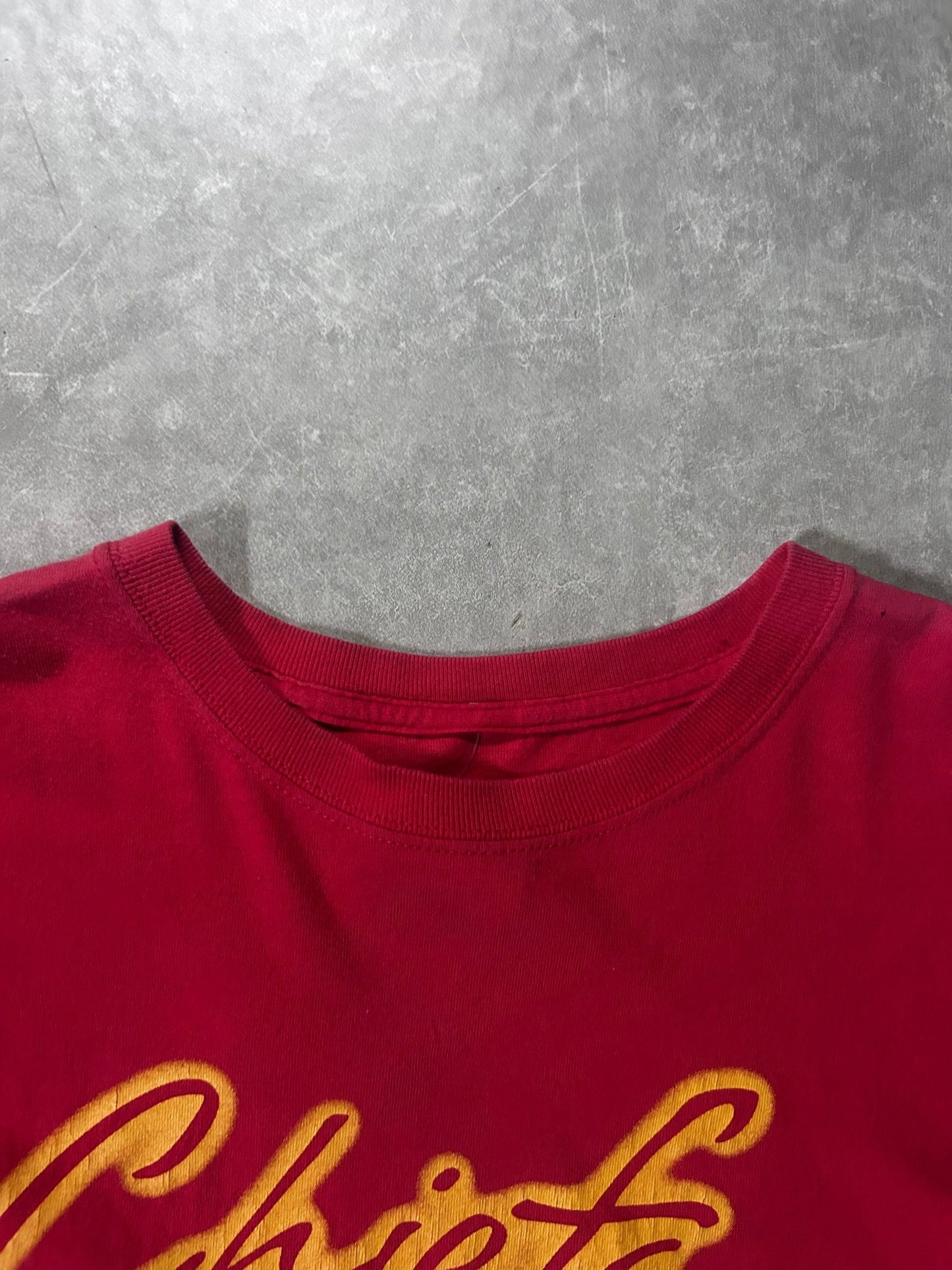90's Vintage Kansas City Chiefs Script Red T-Shirt - XL - XL | Martin City Vintage