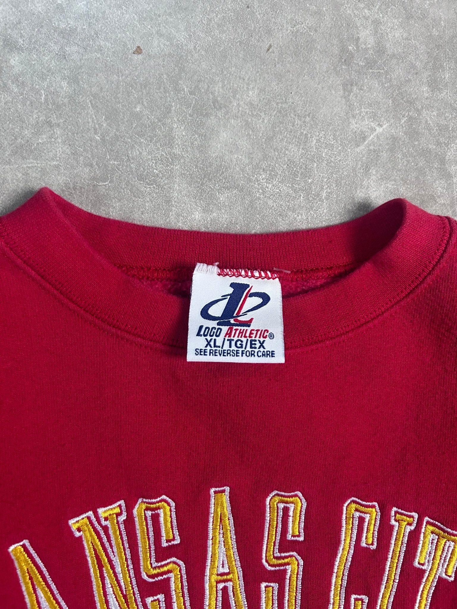 90's Vintage Kansas City Chiefs Pro Line Embroidered Red Crewneck - XL - XL | Martin City Vintage
