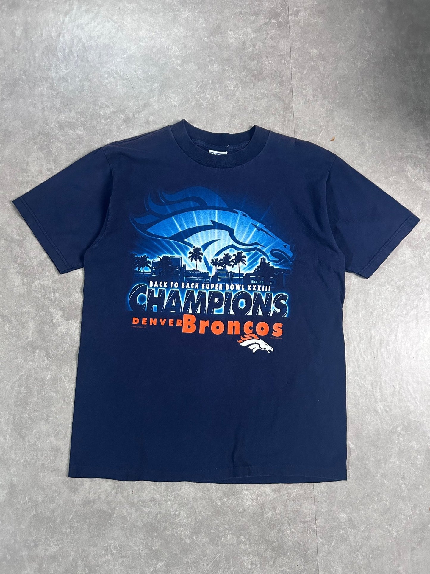 1998 Vintage Denver Broncos Superbowl Champions Navy T-Shirt - L - L | Martin City Vintage