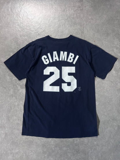 90's Vintage New York Yankees John Giambi Navy T-Shirt - L - L | Martin City Vintage