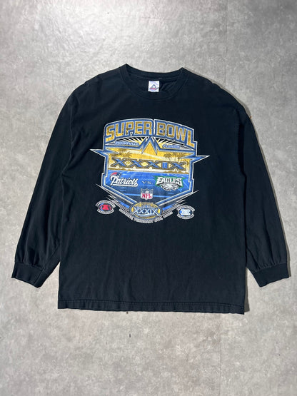 2005 Vintage New England Patriots Philadelphia Eagles Super Bowl 39 Black Long Sleeve Shirt - XL - XL | Martin City Vintage