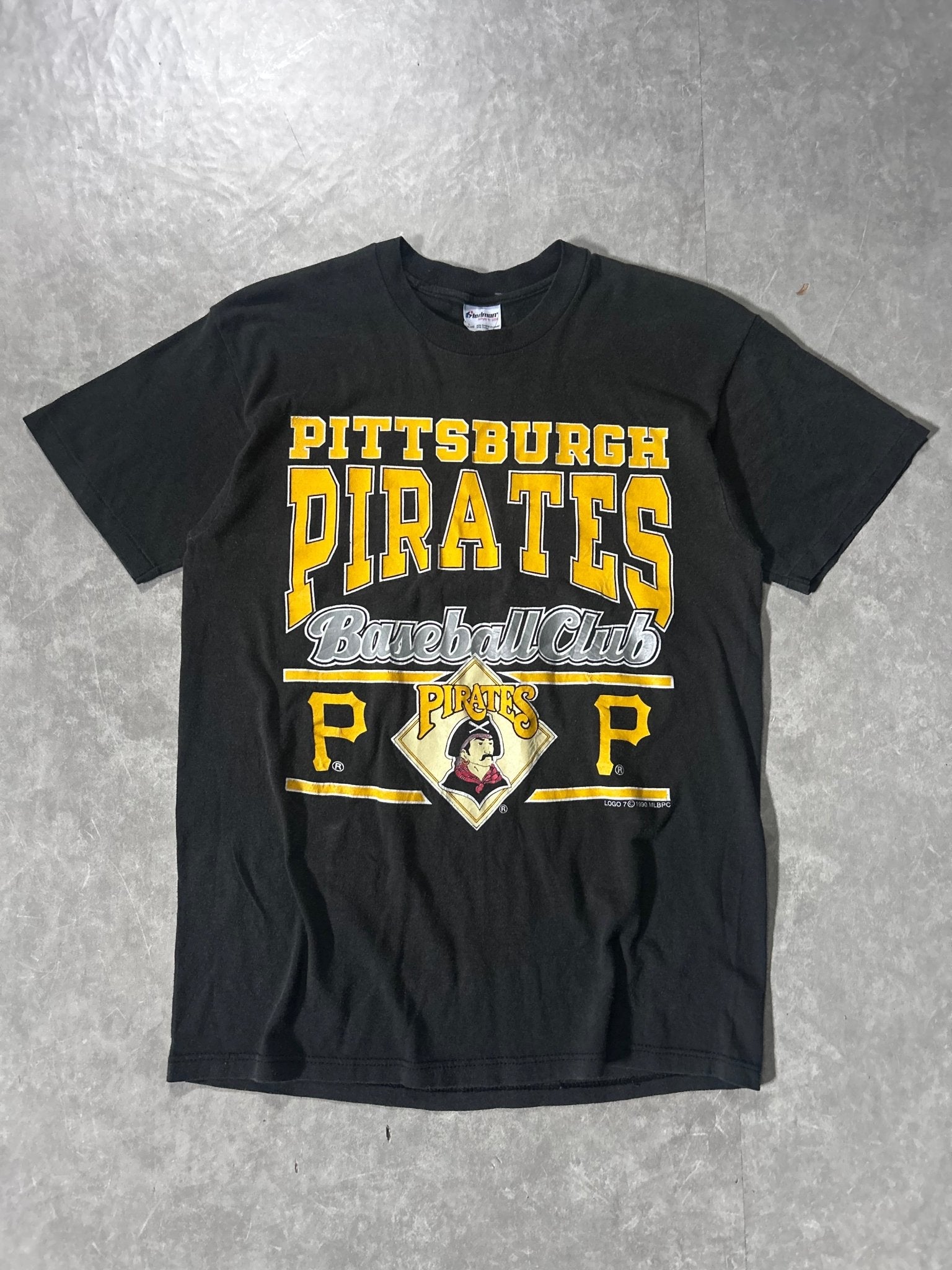 90's Vintage Pittsburgh Pirates Black T-Shirt - L - L | Martin City Vintage