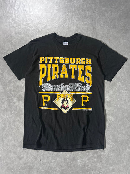 90's Vintage Pittsburgh Pirates Black T-Shirt - L - L | Martin City Vintage
