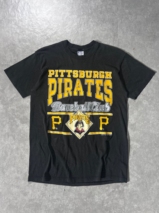 90's Vintage Pittsburgh Pirates Black T-Shirt - L - L | Martin City Vintage