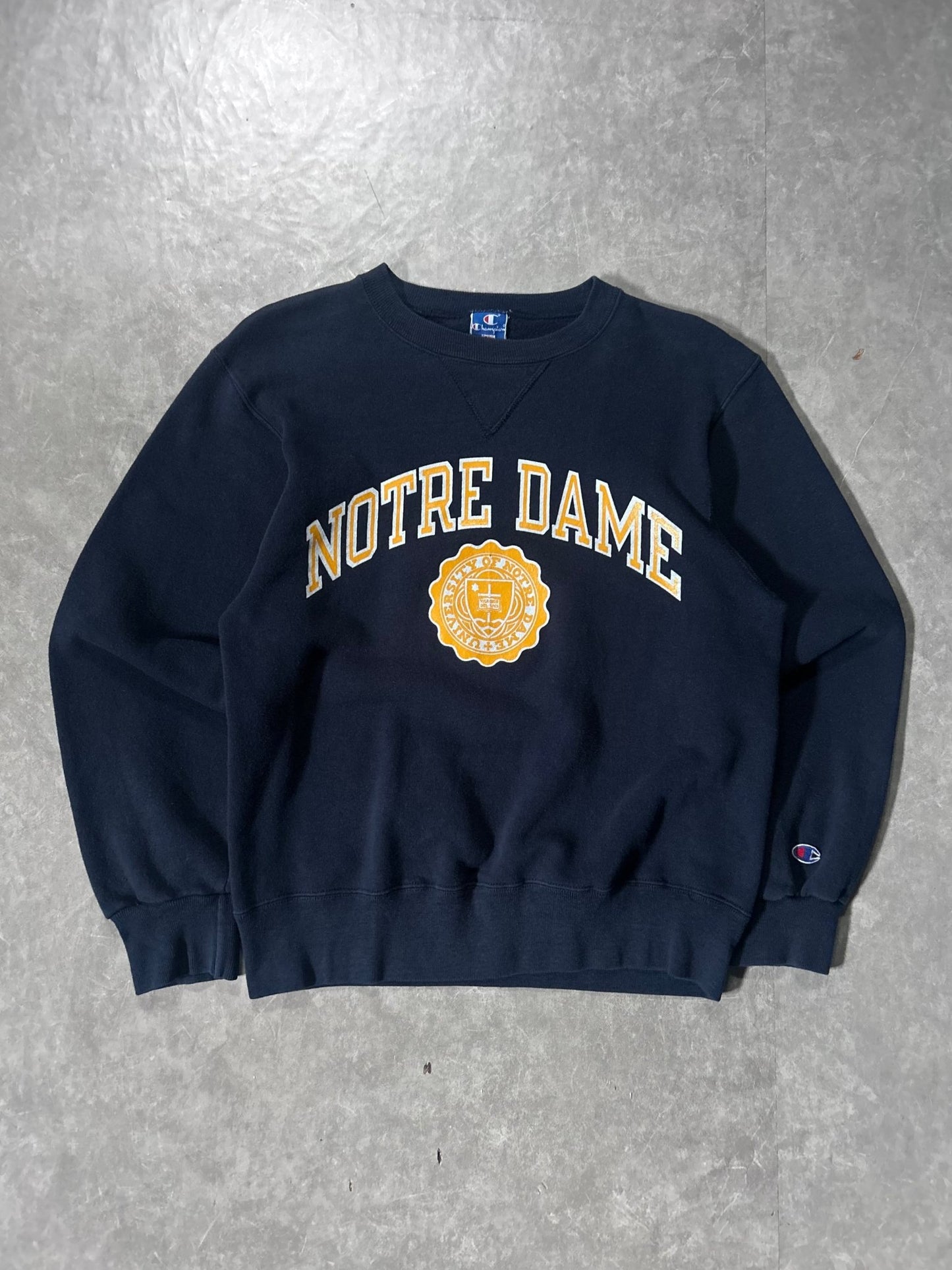 90's Vintage Notre Dame Champion Navy Crewneck - S - S | Martin City Vintage