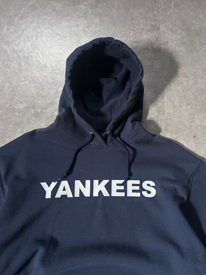 2000's Vintage New York Yankees Block Letters Navy Hoodie - M - M | Martin City Vintage