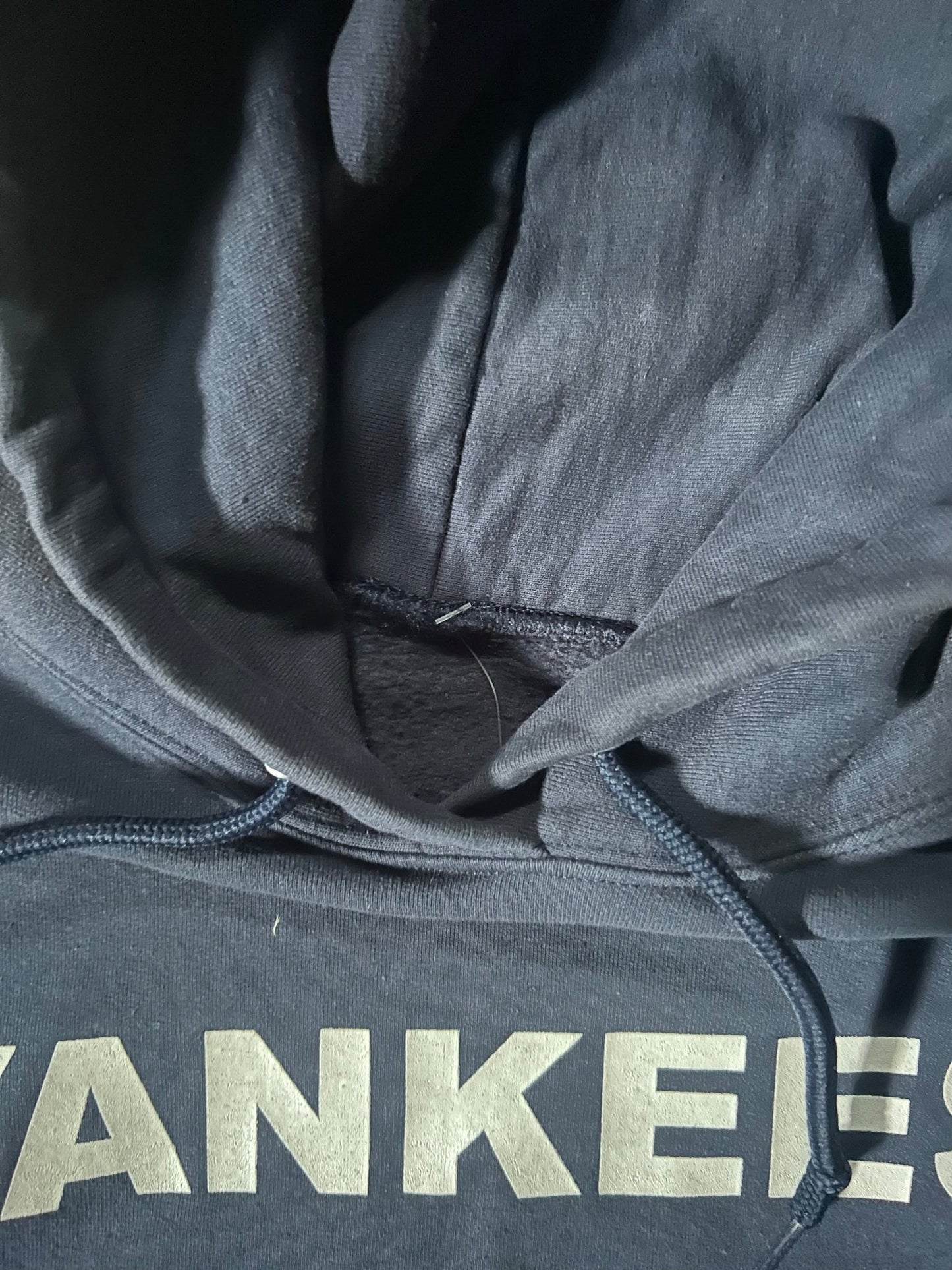 2000's Vintage New York Yankees Block Letters Navy Hoodie - M - M | Martin City Vintage