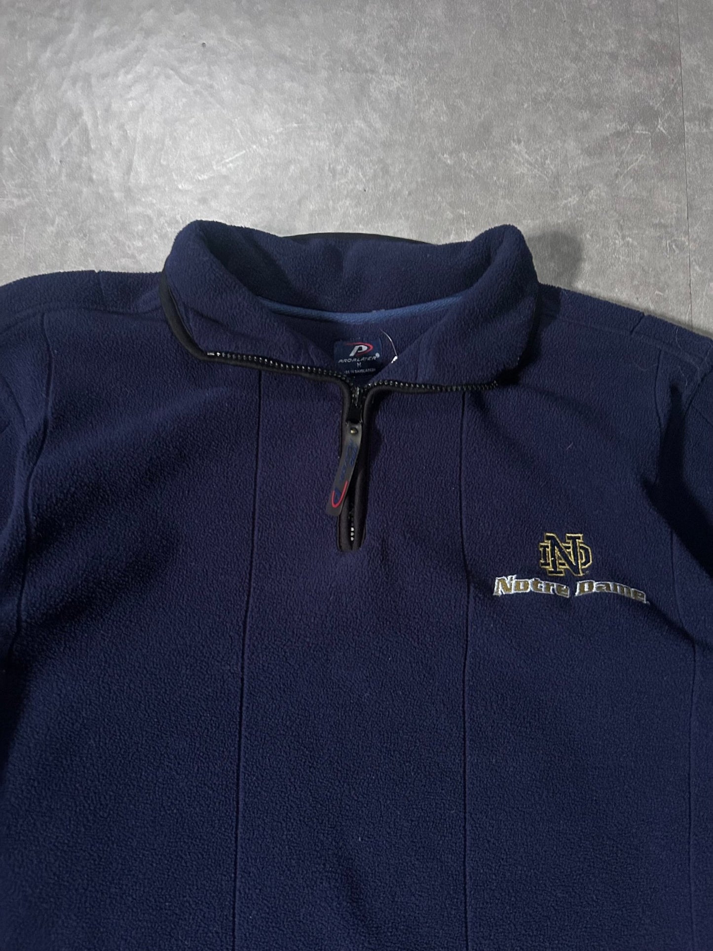 2000's Vintage Notre Dame Logo Cotton Navy Quarter Zip Up - M - M | Martin City Vintage
