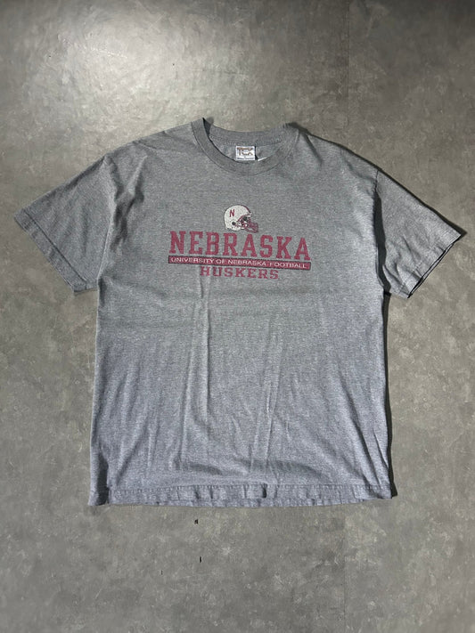 90's Vintage Nebraska Cornhuskers Football Grey T-Shirt - XL - XL | Martin City Vintage