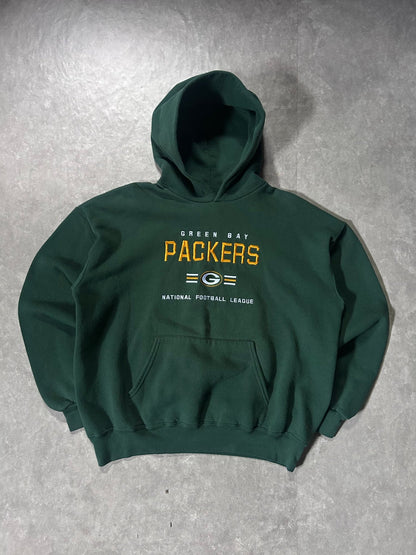 90's Vintage Green Bay Packers Embroidered Green Hoodie - M - M | Martin City Vintage
