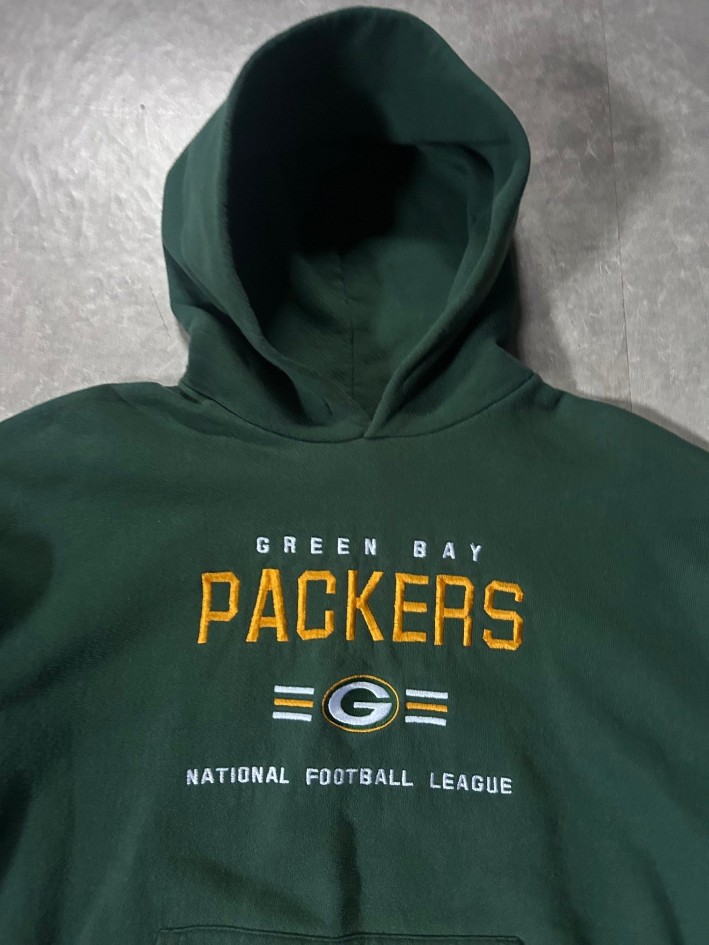 90's Vintage Green Bay Packers Embroidered Green Hoodie - M - M | Martin City Vintage