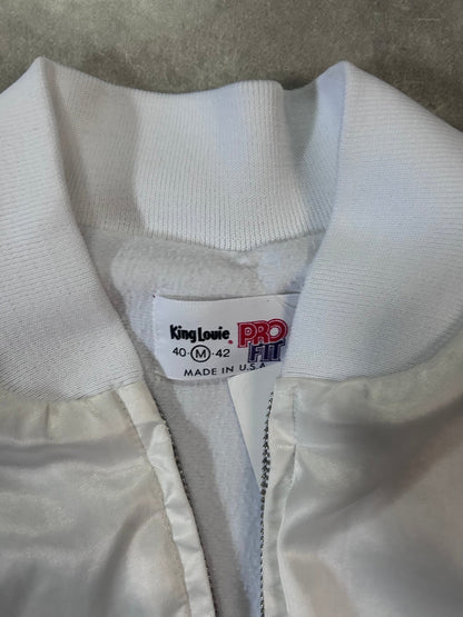 1985 Vintage I - 70 Series Kansas City Royals Vs. St. Louis Cardinals White Satin Jacket - M - M | Martin City Vintage