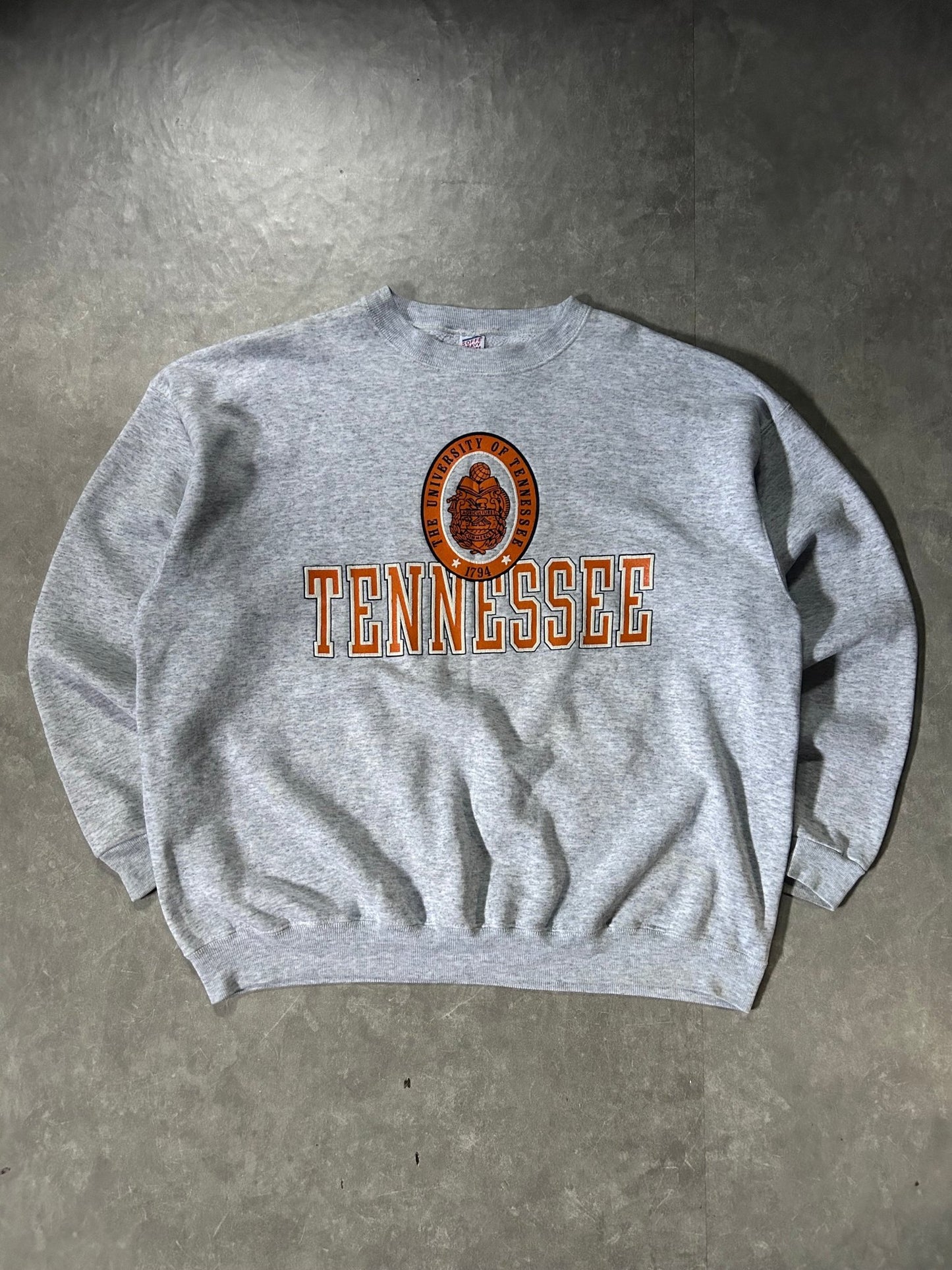 90's Vintage Tennessee Volunteers Heather Grey Crewneck - XXL - XXL | Martin City Vintage