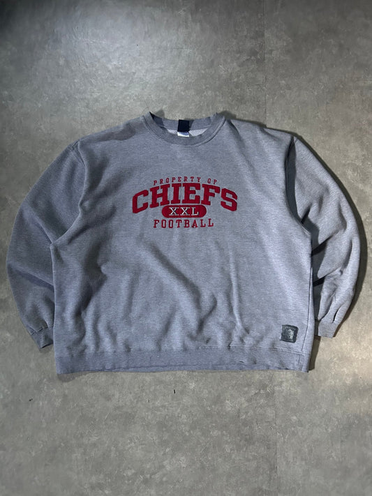 2000's Vintage Kansas City Chiefs Reebok Embroidered Grey Crewneck - XXL - XXL | Martin City Vintage