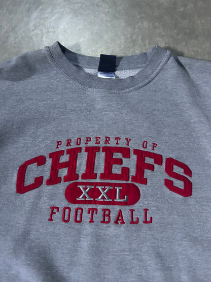 2000's Vintage Kansas City Chiefs Reebok Embroidered Grey Crewneck - XXL - XXL | Martin City Vintage