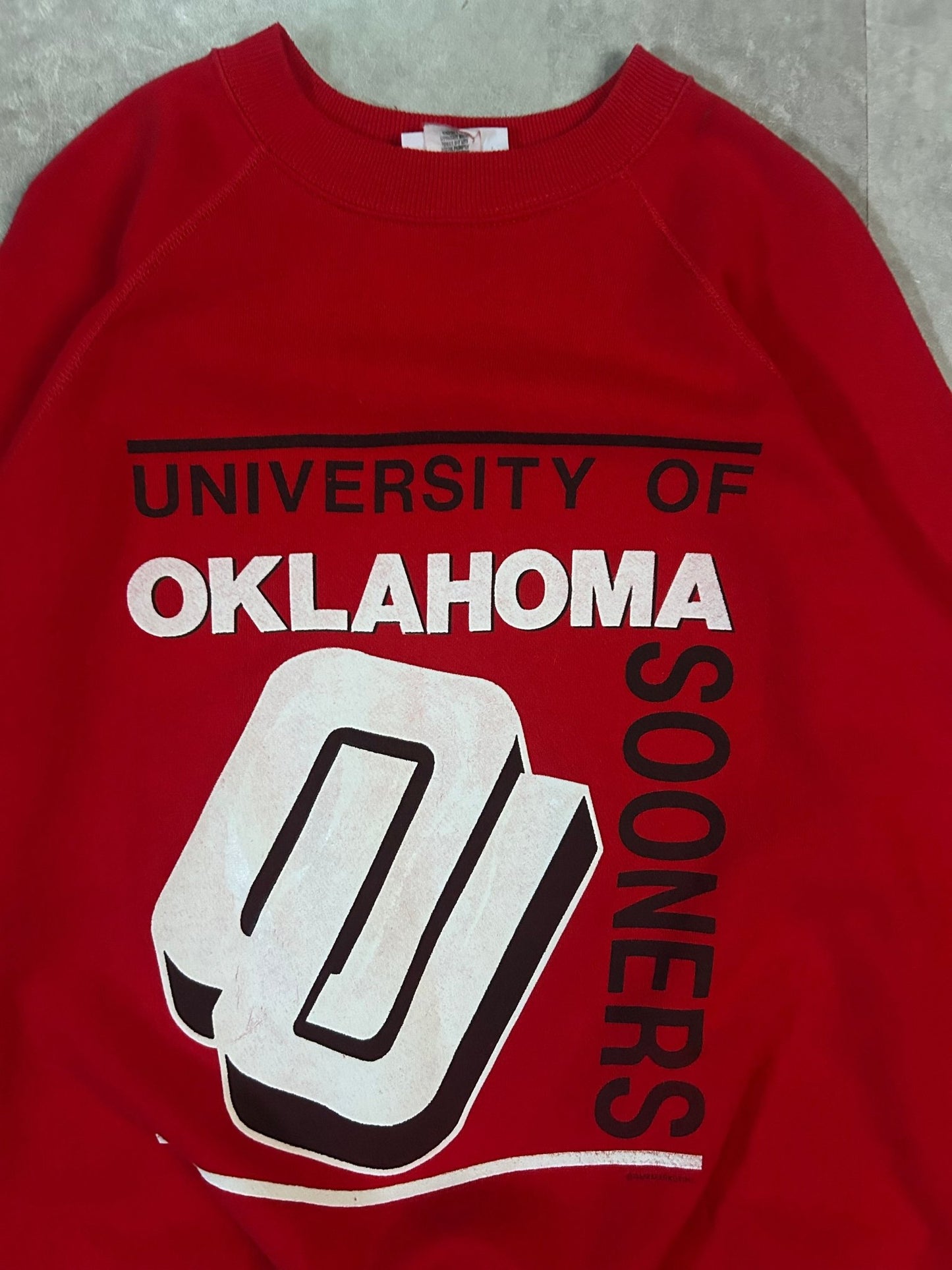 90's Vintage Oklahoma Sooners Big Print Red Crewneck - XL - XL | Martin City Vintage