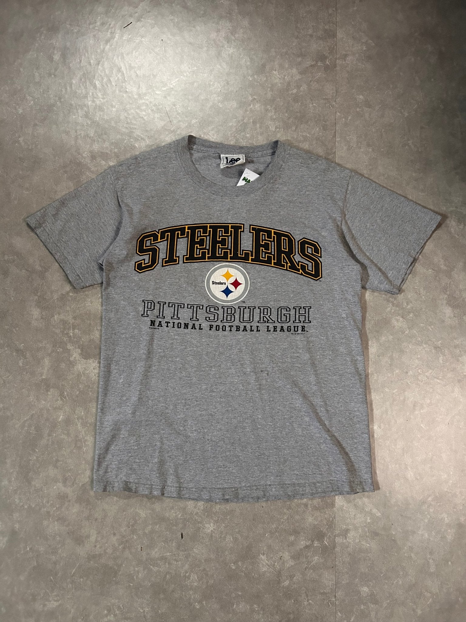 90's Vintage Pittsburgh Steelers Lee Grey T-Shirt - M - M | Martin City Vintage
