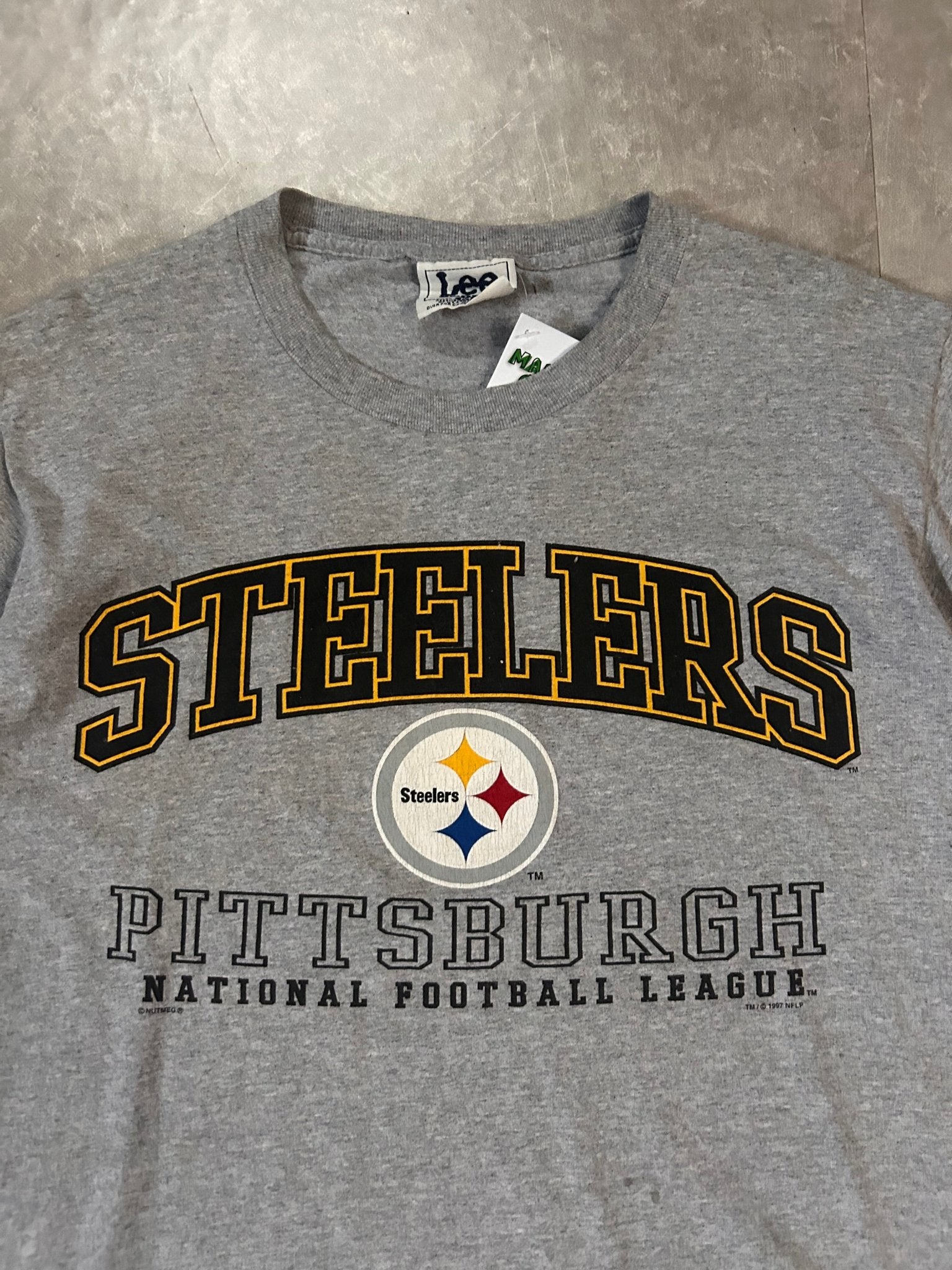 90's Vintage Pittsburgh Steelers Lee Grey T-Shirt - M - M | Martin City Vintage
