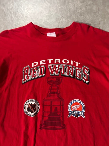 2000's Vintage Detroit Red Wings Stanley Cup Red T-Shirt - XL - XL | Martin City Vintage