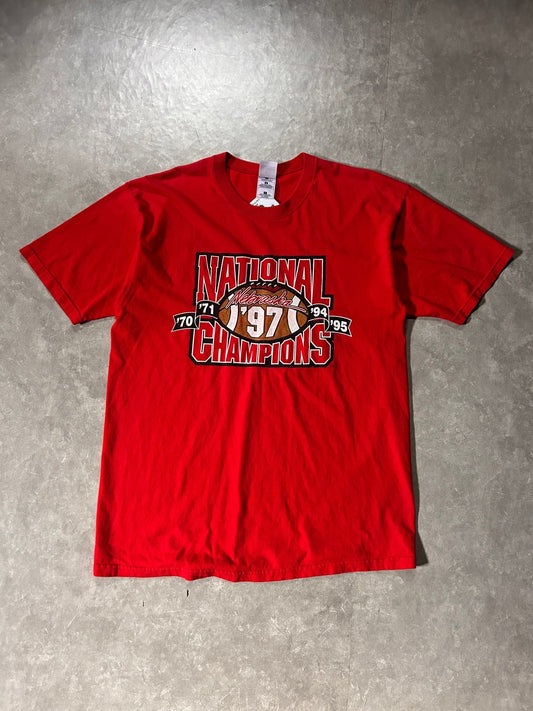 1997 Vintage Nebraska Cornhuskers National Champions Red T-Shirt - L - L | Martin City Vintage