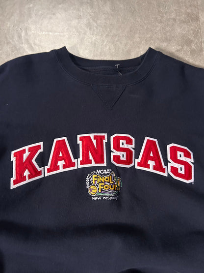 2002 Vintage Kansas Jayhawks Basketball Final Four Navy Crewneck - XL - XL | Martin City Vintage