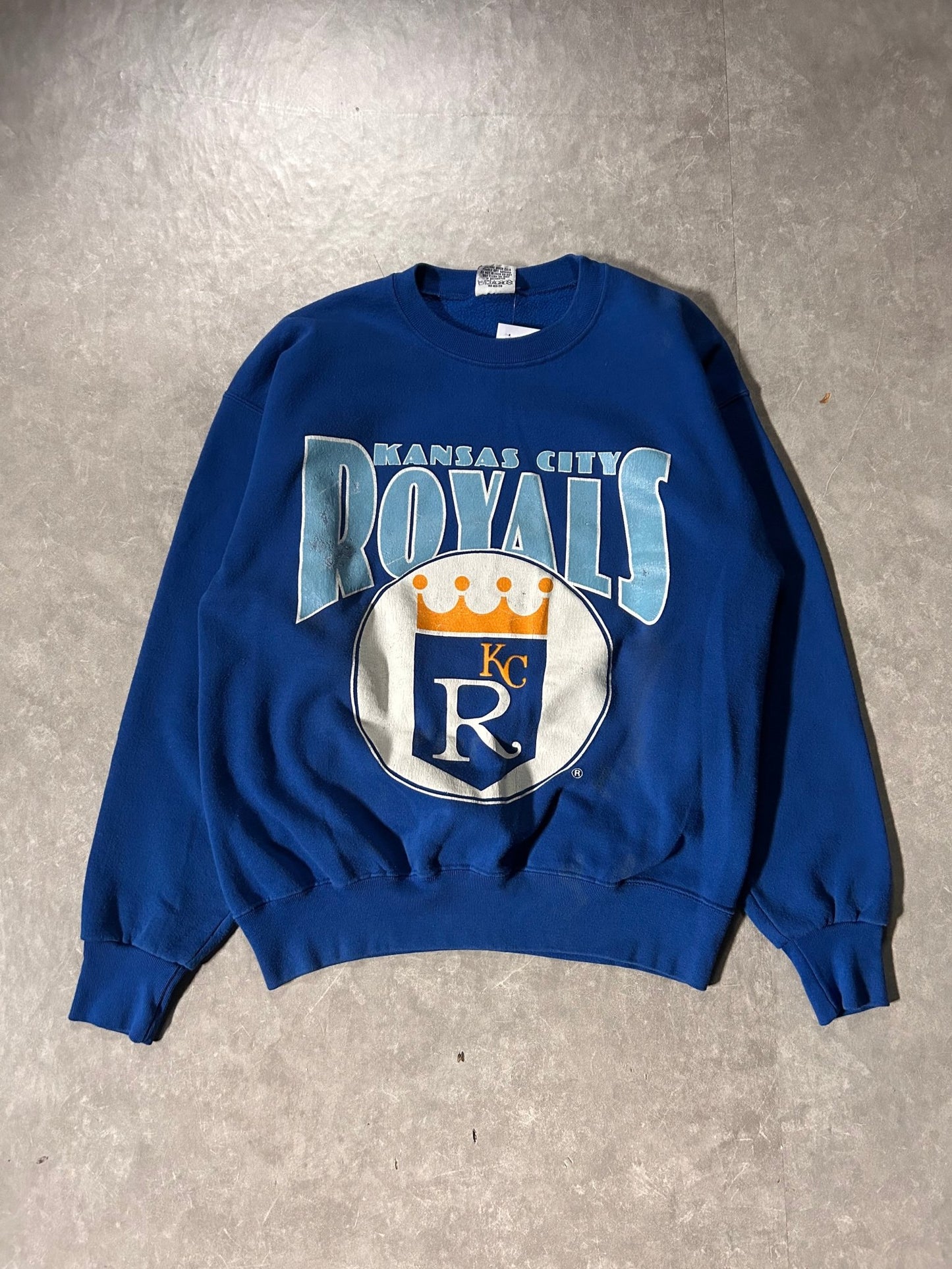 90's Vintage Kansas City Royals Big Print Blue Crewneck - XL - XL | Martin City Vintage