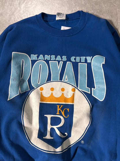 90's Vintage Kansas City Royals Big Print Blue Crewneck - XL - XL | Martin City Vintage