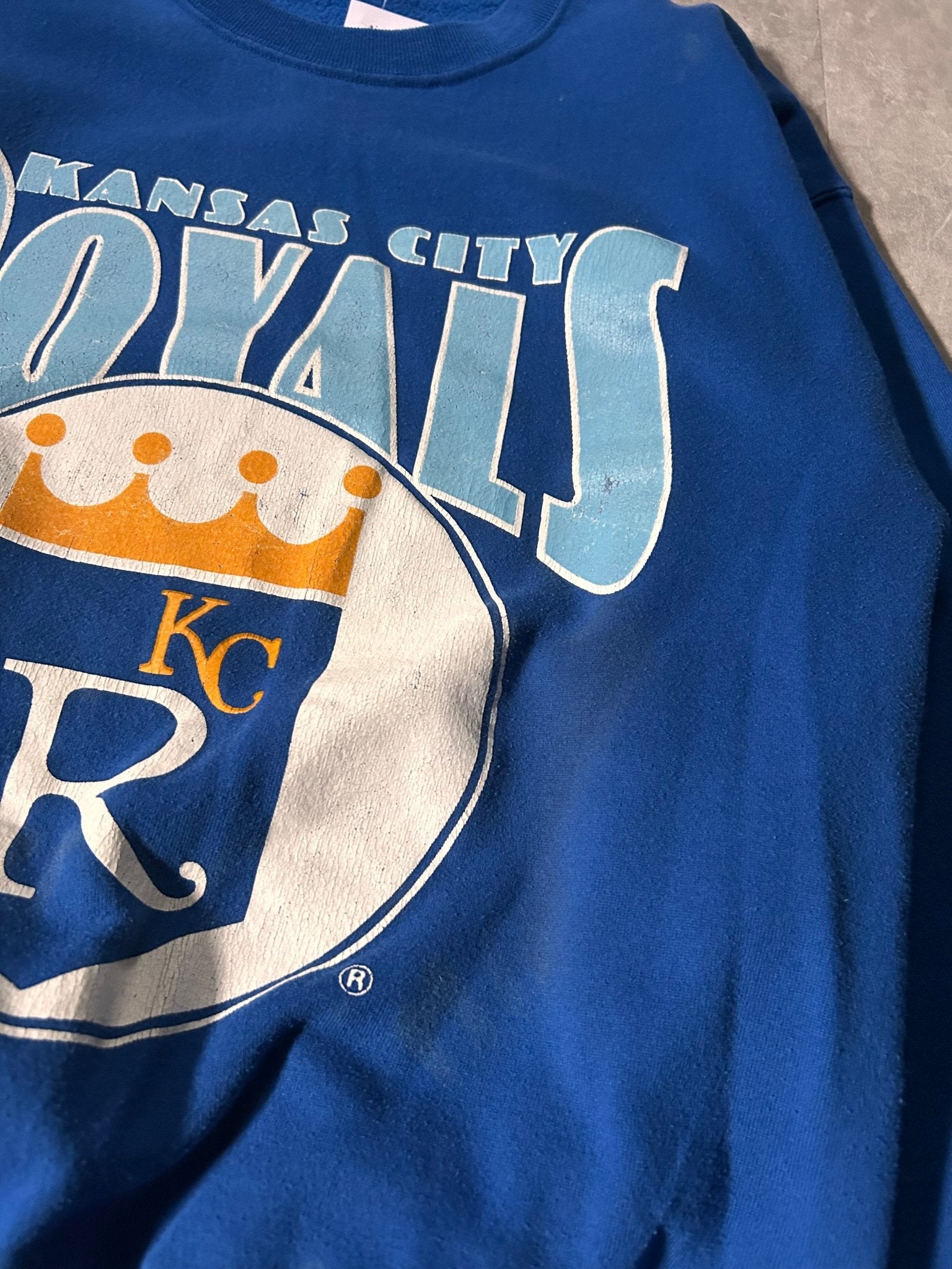 90's Vintage Kansas City Royals Big Print Blue Crewneck - XL - XL | Martin City Vintage