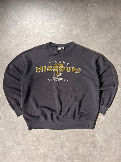90's Vintage Missouri Tigers Faded Black Crewneck - XL - XL | Martin City Vintage