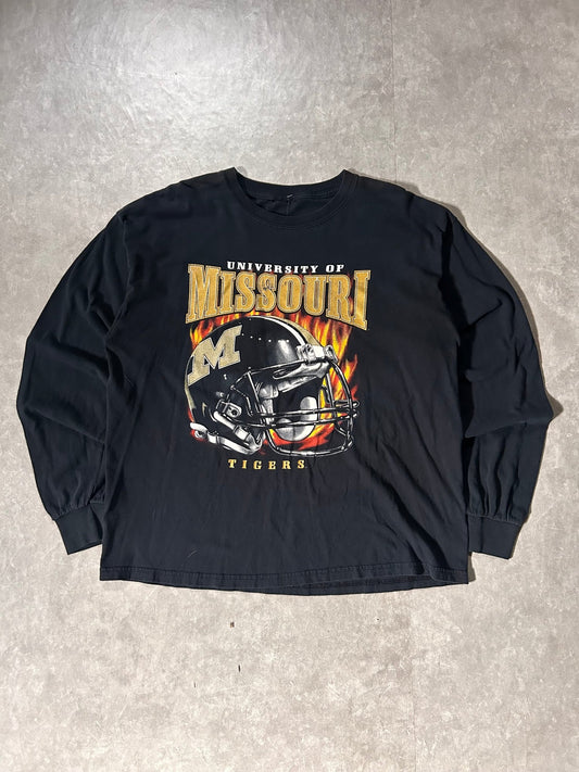 2000's Vintage Missouri Tigers Flame Black Long Sleeve - L - L | Martin City Vintage
