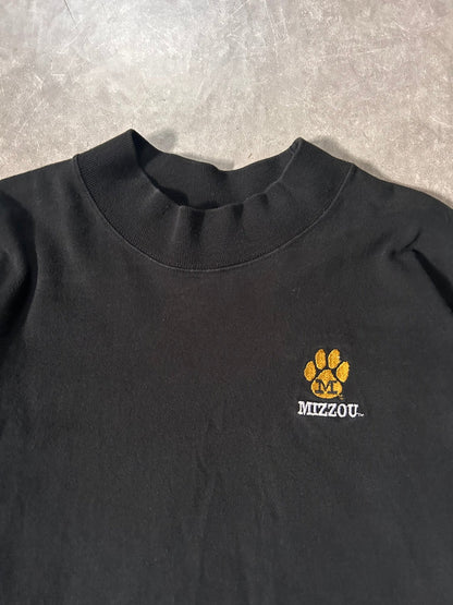 90's Vintage Mizzou Tigers Embroidered Black Long Sleeve - L - L | Martin City Vintage