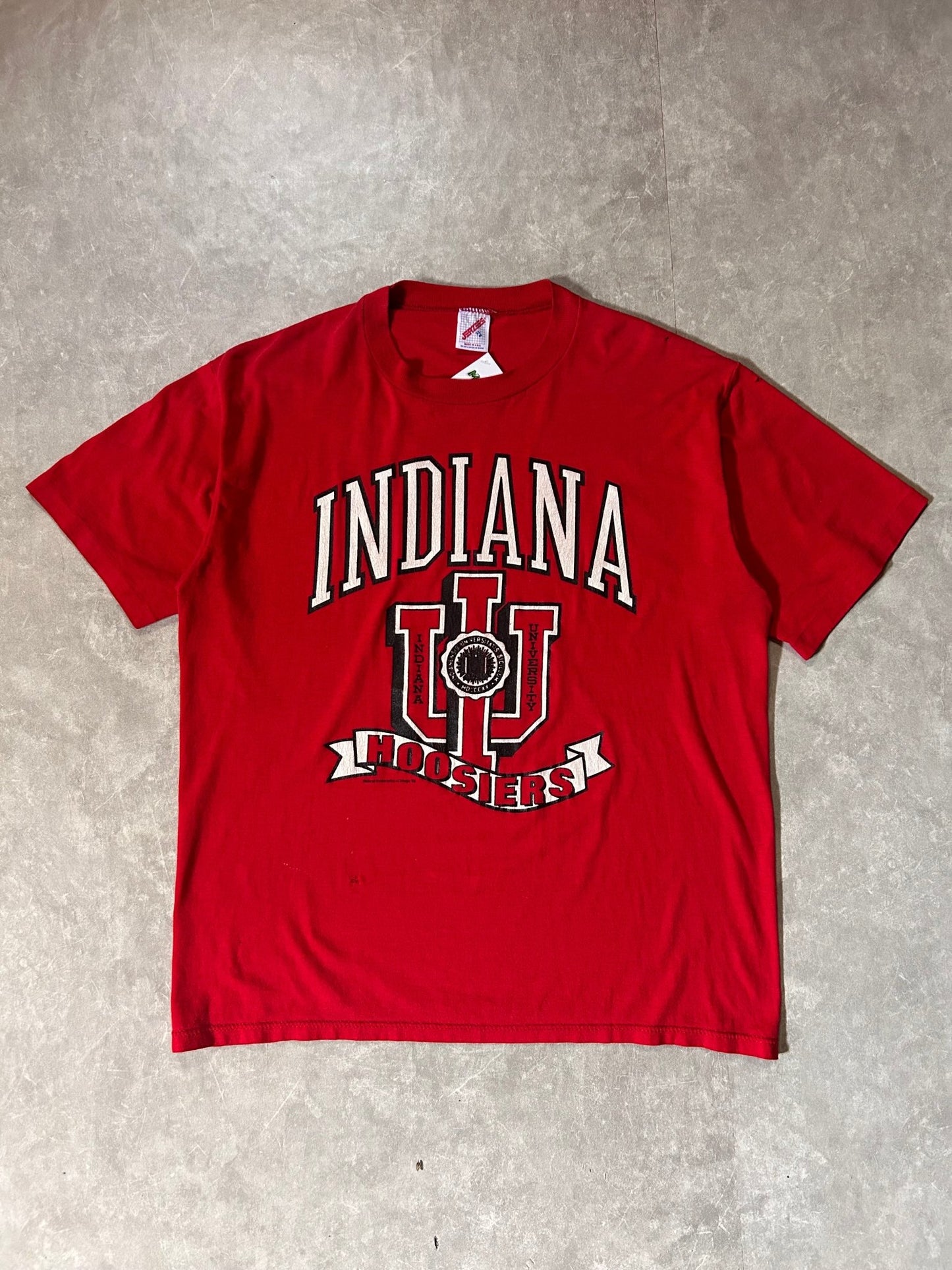 90's Vintage Indiana Hoosiers Big Print Red T-Shirt - XL - XL | Martin City Vintage